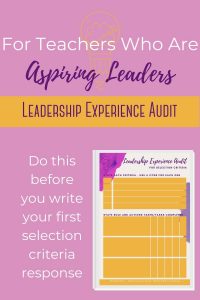 Selection Criteria Leadership Experience Audit