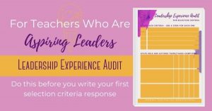 Aspiring Leader Leadership Experience Audit for Selection Critieria